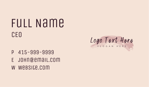 Brush Stroke Beauty Business Card Design Image Preview