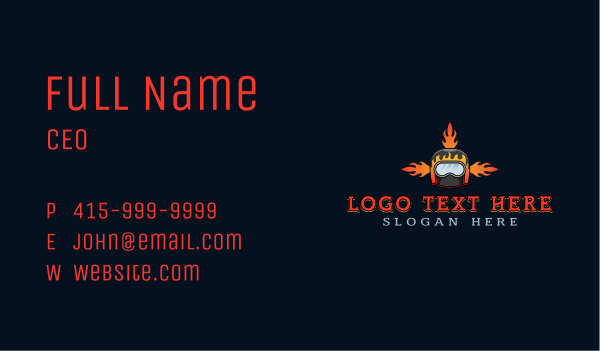 Motorcycle Helmet Fire Business Card Design Image Preview