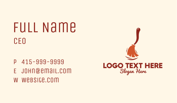 Sweeping Broomstick  Business Card Design Image Preview