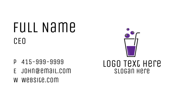 Blueberry Juice Drink Business Card Design Image Preview
