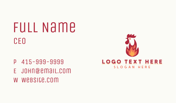 Flaming Chicken Grilling Business Card Design Image Preview