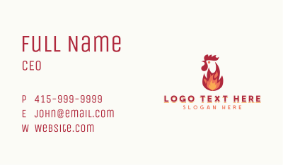 Flaming Chicken Grilling Business Card Image Preview