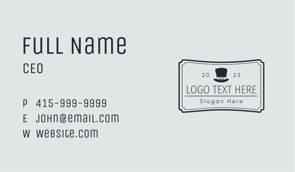 Classic Top Hat Business Card Design Image Preview
