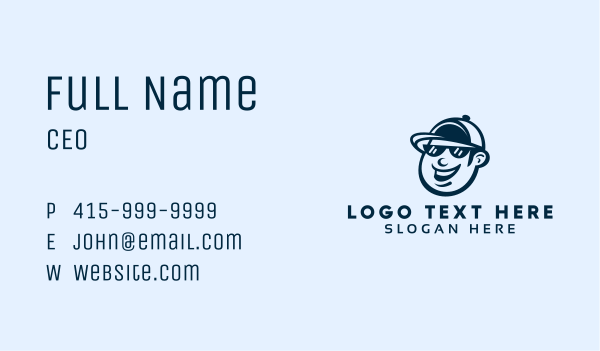 Cool Sunglasses Dude Business Card Design Image Preview