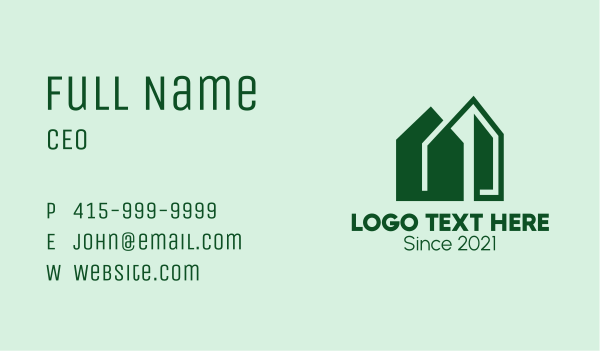 Green House Building  Business Card Design Image Preview