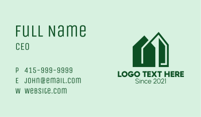 Green House Building  Business Card Image Preview