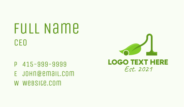 Eco Friendly Vacuum  Business Card Design Image Preview