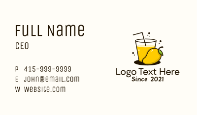 Mango Juice Glass Business Card Image Preview