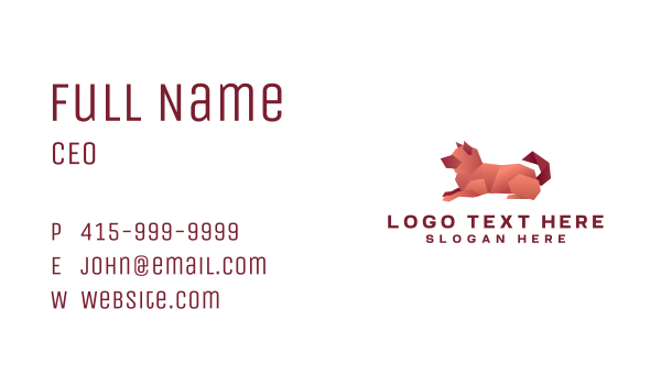 Geometric Sitting Dog Business Card Design Image Preview