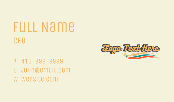 Wave Tropical Summer Business Card Design Image Preview