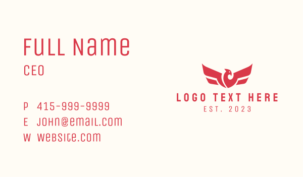 Red Phoenix Bird Business Card Design Image Preview