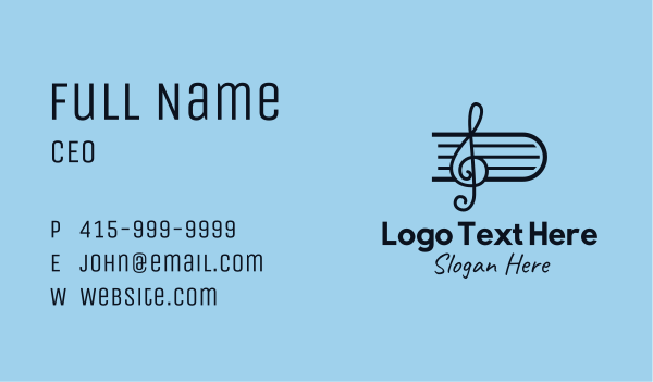Sheet Music Clef Business Card Design Image Preview