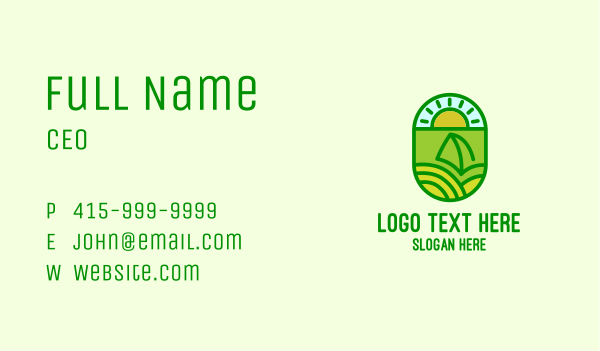 Natural Sustainable Plant Business Card Design Image Preview