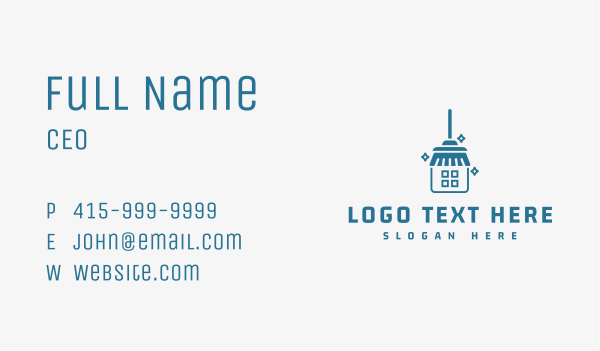 Broom House Clean Business Card Design Image Preview