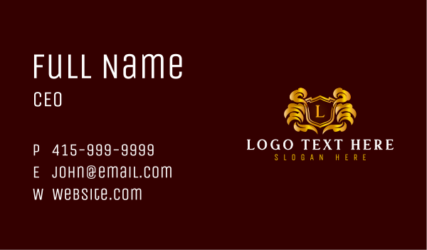 Shield Crest  Insignia Business Card Design Image Preview