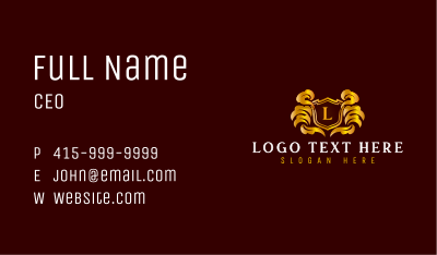 Shield Crest  Insignia Business Card Image Preview