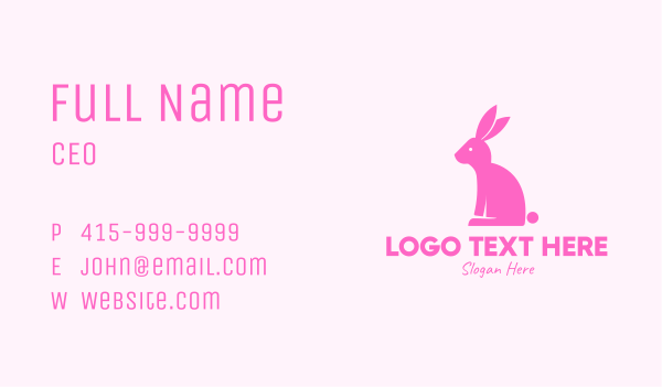 Pink Bunny Rabbit Business Card Design Image Preview
