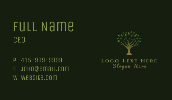 Green Tree Nature Business Card Design Image Preview