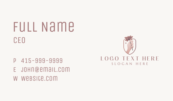 Flower Hand Beautician Business Card Design Image Preview