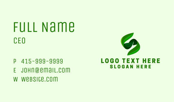 Natural Leaf Letter S Business Card Design Image Preview