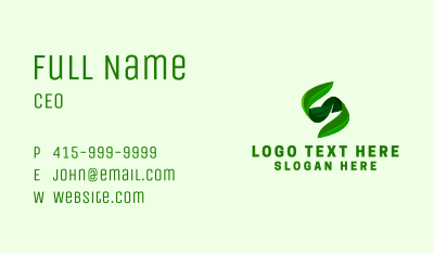 Natural Leaf Letter S Business Card Image Preview