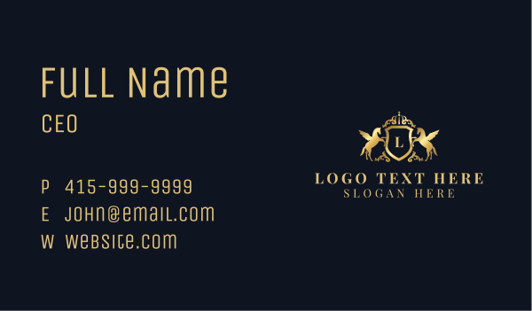 Luxury Shield Pegasus Business Card Design Image Preview