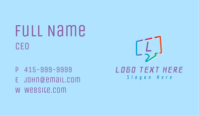Cyber Messaging Lettermark Business Card Image Preview