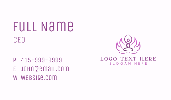 Yoga Lotus Zen Business Card Design Image Preview