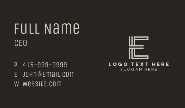 Urban Stripes Letter E Business Card Design Image Preview