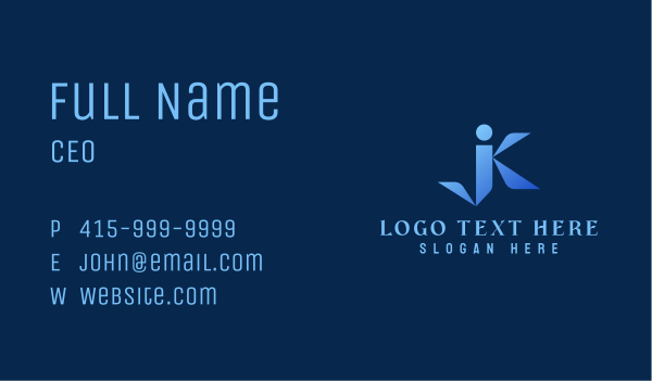 Corporate JK Monogram Business Card Design Image Preview