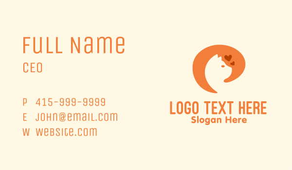 Orange Cat Pet Care Business Card Design Image Preview
