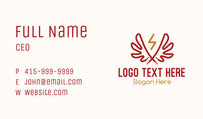 Wing Lightning Shoelace Business Card Image Preview