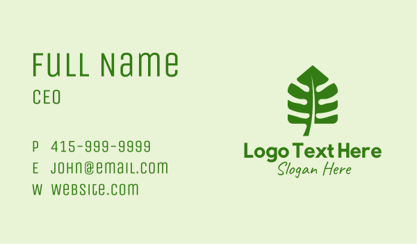 Plant Leaf House  Business Card Design Image Preview