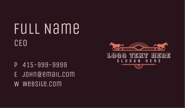 Stallion Western Rodeo Business Card Design Image Preview