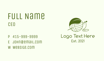 Green Leaf Yarn  Business Card Image Preview
