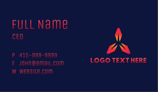 Geometric Gaming Blade  Business Card Design Image Preview