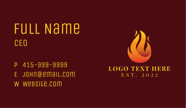 Blazing Fire Flaming  Business Card Design Image Preview