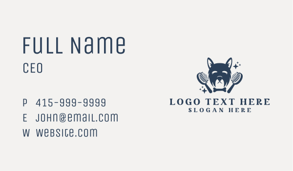 Pet Dog Grooming Business Card Design Image Preview