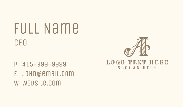 Western Styling Boutique Letter A Business Card Design Image Preview