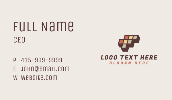 Brick Cube  Floor Tile Business Card Design Image Preview