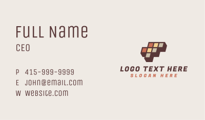 Brick Cube  Floor Tile Business Card Image Preview