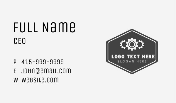 Mechanical Gear Signage Business Card Design Image Preview