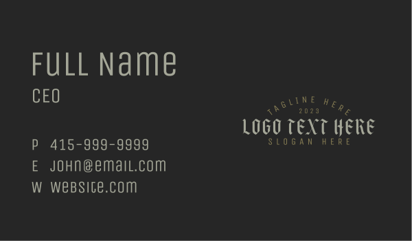 Classic Gothic Wordmark Business Card Design Image Preview