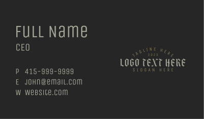 Classic Gothic Wordmark Business Card Image Preview