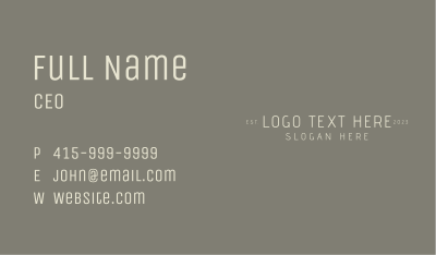 Casual Company Wordmark Business Card Image Preview