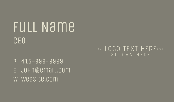 Casual Company Wordmark Business Card Design Image Preview