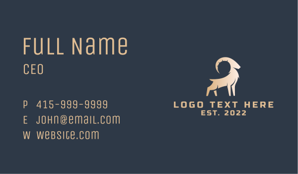 Wild Alpine Ibex Business Card Design Image Preview