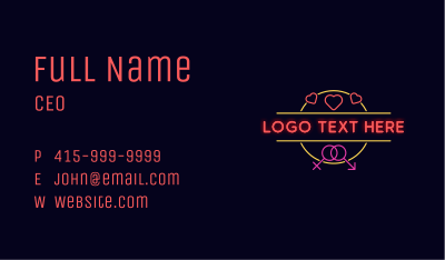 Erotic Neon Sex Shop Business Card Image Preview
