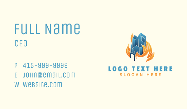 Flame Glacier Element Business Card Design Image Preview
