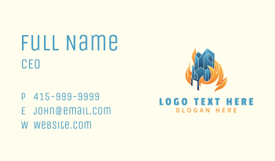 Flame Glacier Element Business Card Image Preview